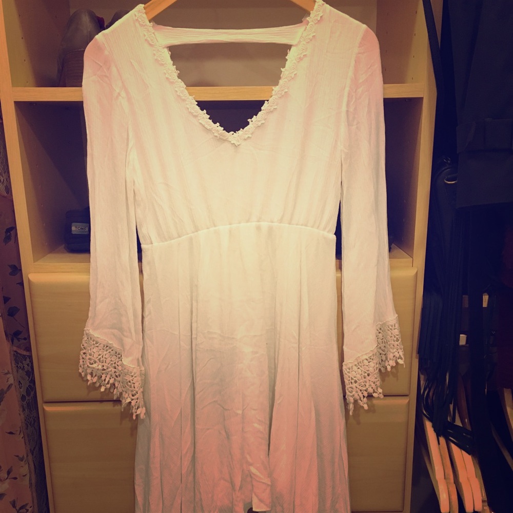 Sweet Claire White Empire Waist Dress
